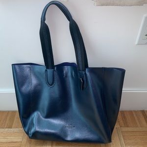 COACH Blue Metallic Tote